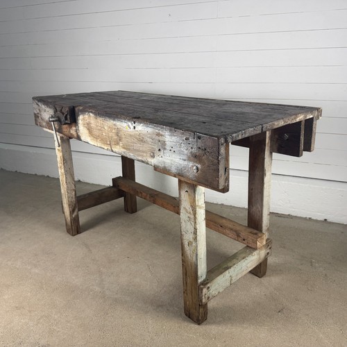 Vintage wooden workbench - wooden, with